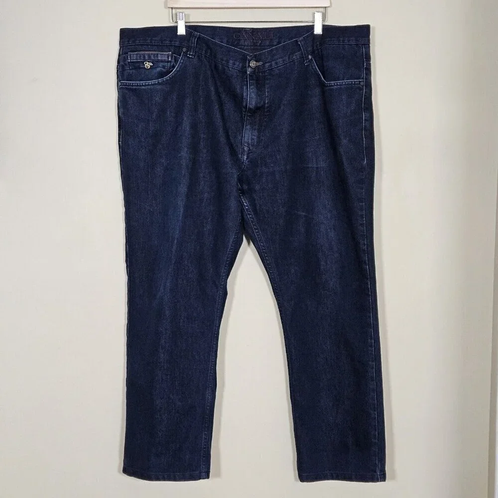 Canali Jeans Men 46x34/28 Indigo Straight Leg Italy Cotton Preppy Designer Boho